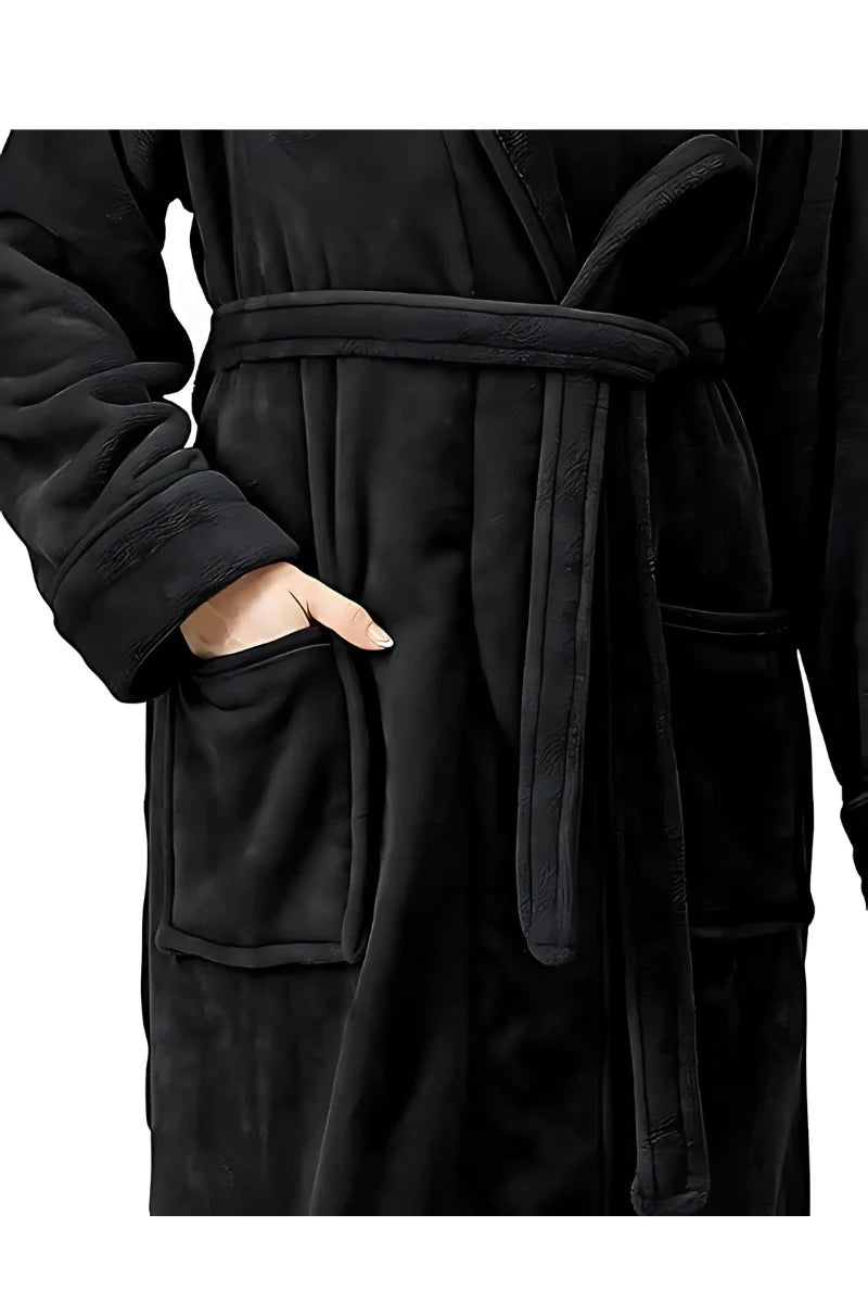 Plush Women’s Fleece Bathrobe Long Shawl Collar