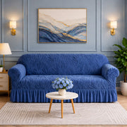 Zebra Stripe Gersey Sofa Covers (Blue)