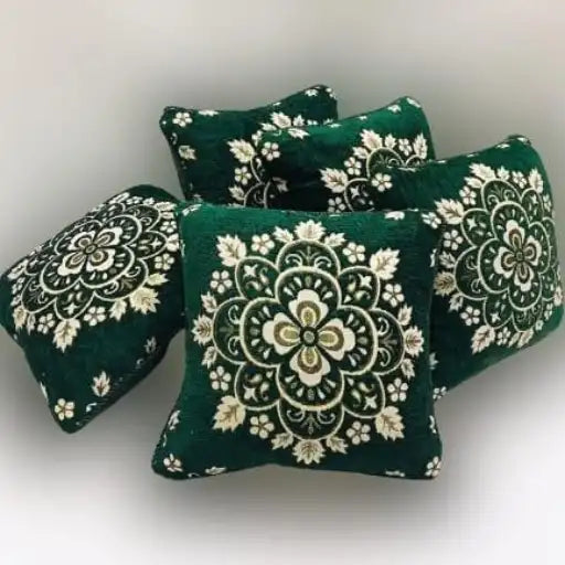 5-Piece Velvet Jacquard Cushion Covers Set