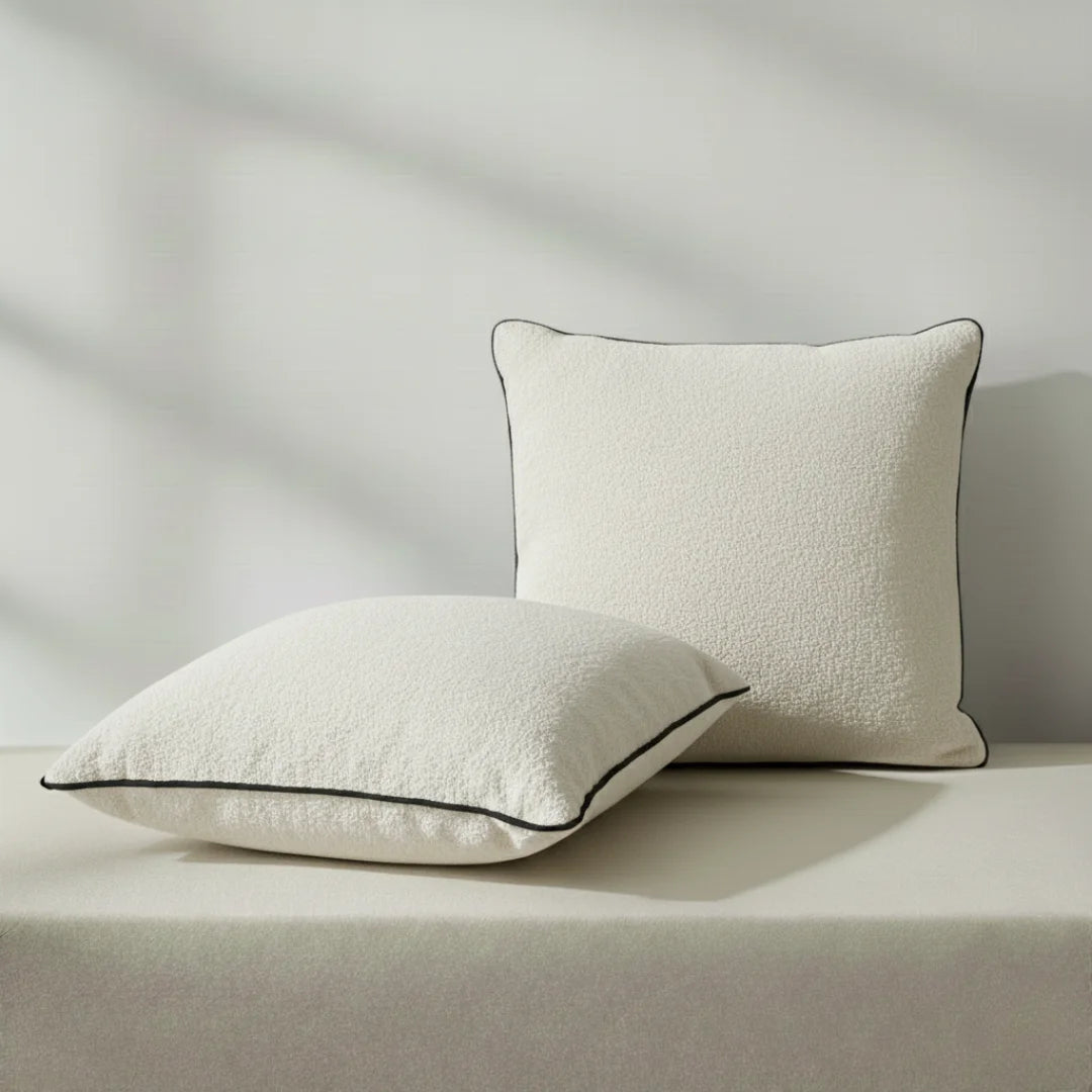 Modern Terry Cushion – Soft Texture & Hidden Zip (Pack of 2)
