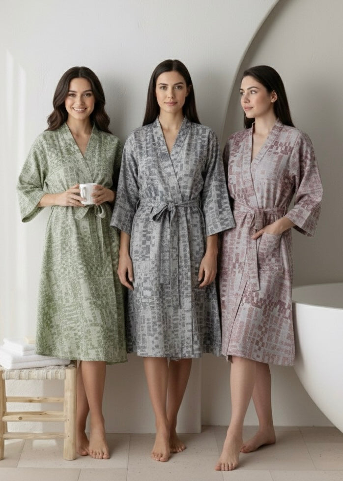 Waffle Bathrobe | beautiful diet yarn Bathrobe Set | women | Soft & Stylish