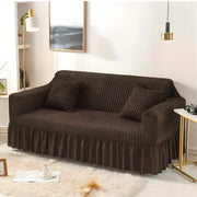Frill Bubble Mesh Sofa Cover (Brown Color)