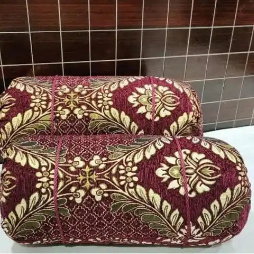 Velvet Jacquard Round/GOLL Pillow Covers – Pack of 2