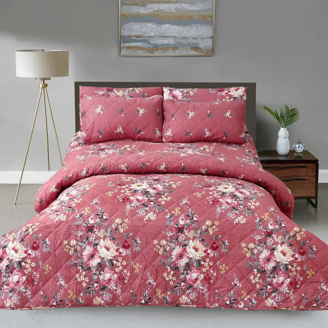 Signature Pink Cotton Comforter Set – 7 Pieces