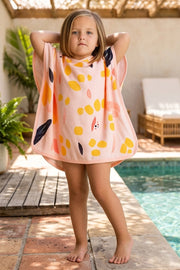 Kids Pink Hoodie Towel | Printed Poncho Bath Towel | 1 to 7 year