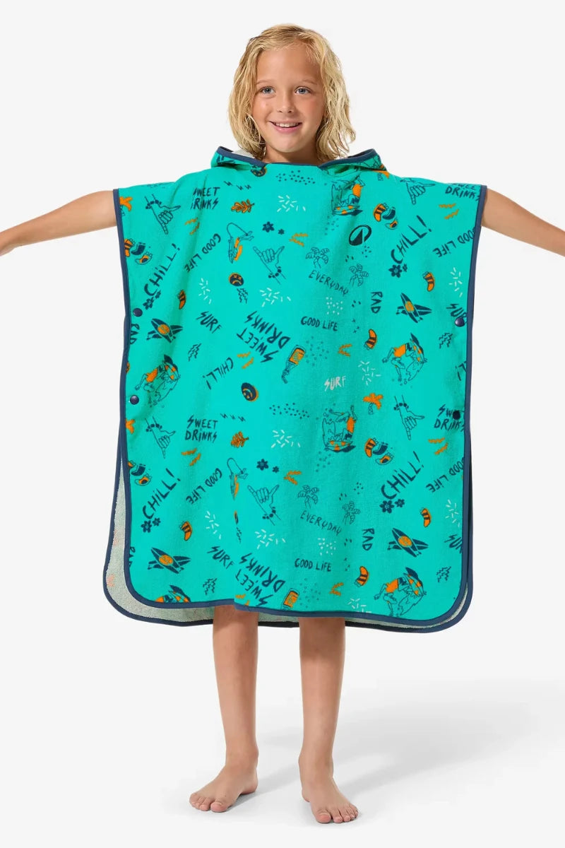 Kids Hooded Changing Poncho - Allov Green