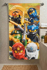 Ninja 4 Cartoon Print Bath Towel – Fun & Colorful for Kids