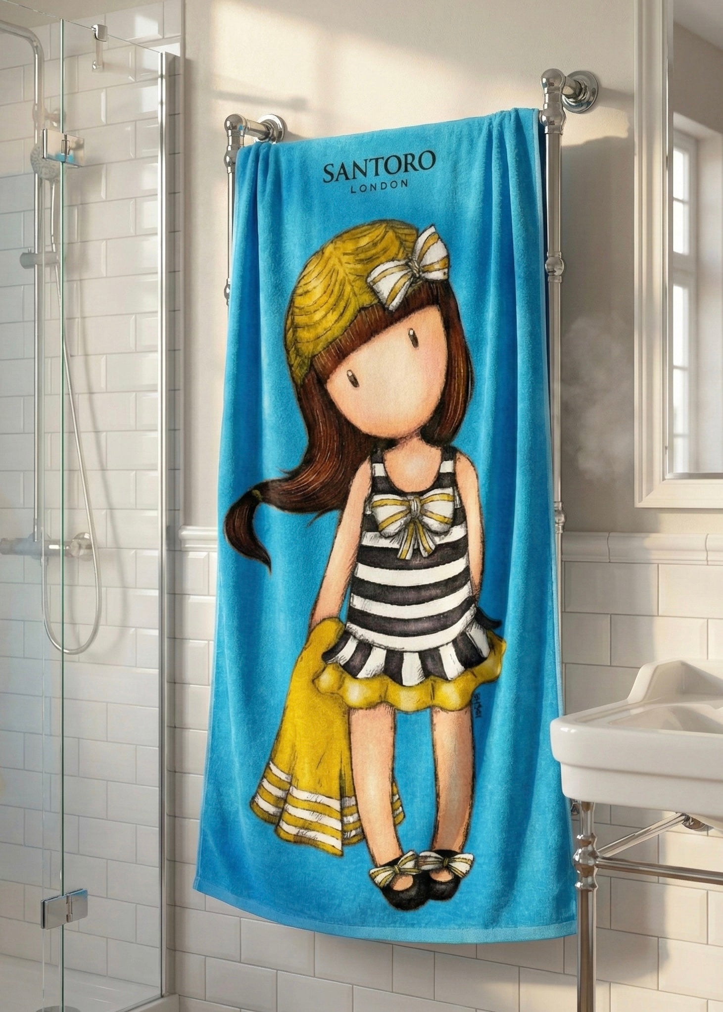 Blue Santoro doll Girls favourite Towel – Fun & Colorful for Kids 30x60 inches