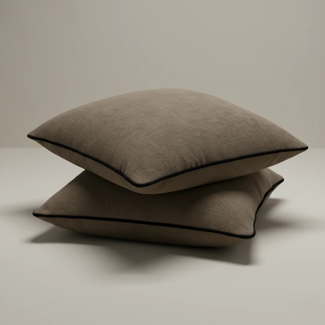 Modern Terry Cushion – Soft Texture & Hidden Zip (Pack of 2)