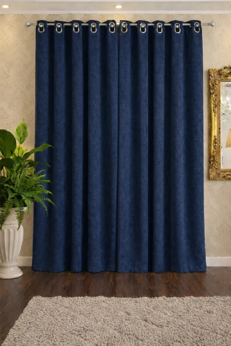 Soft Terry Fabric Curtain Set – Plush & Cozy Home Décor