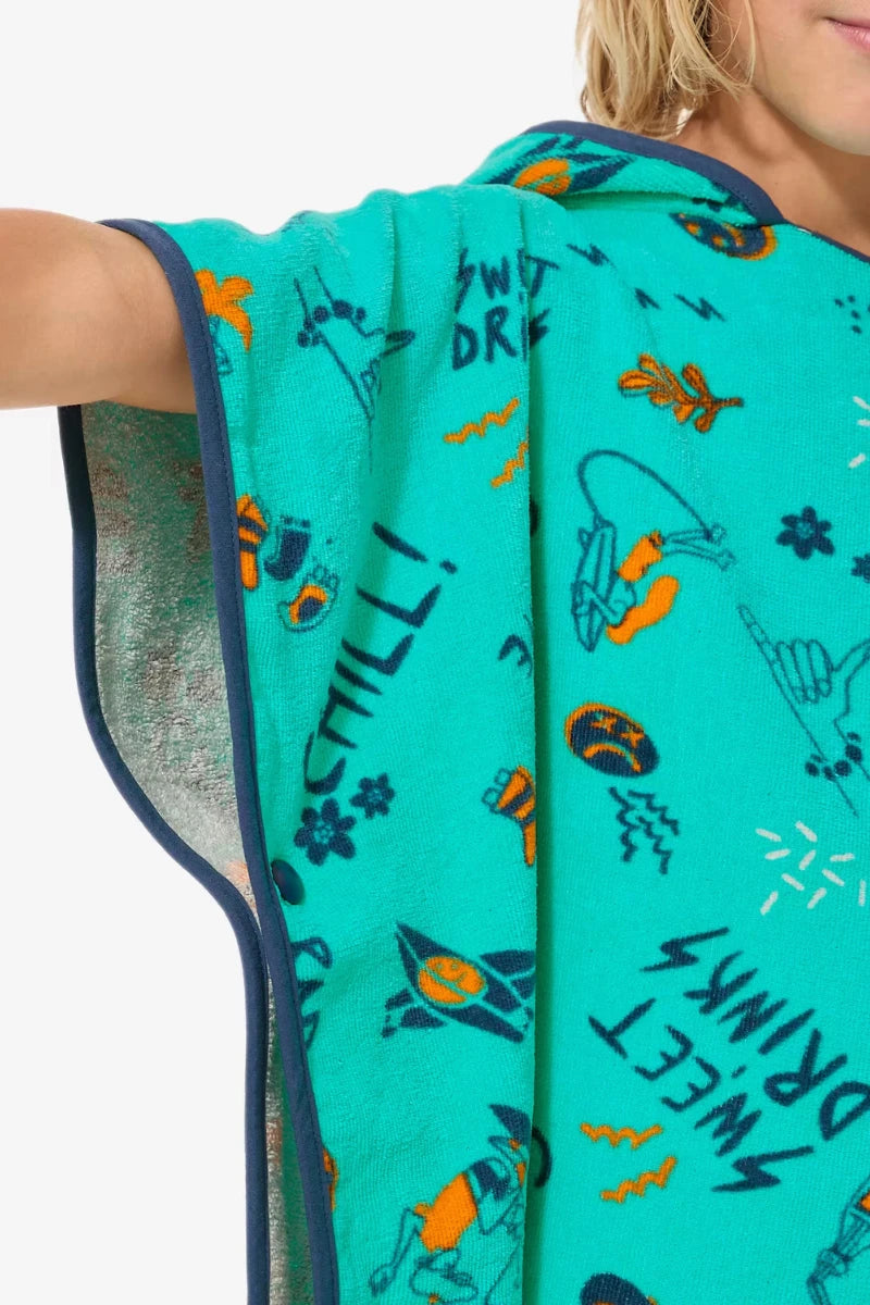 Kids Hooded Changing Poncho - Allov Green