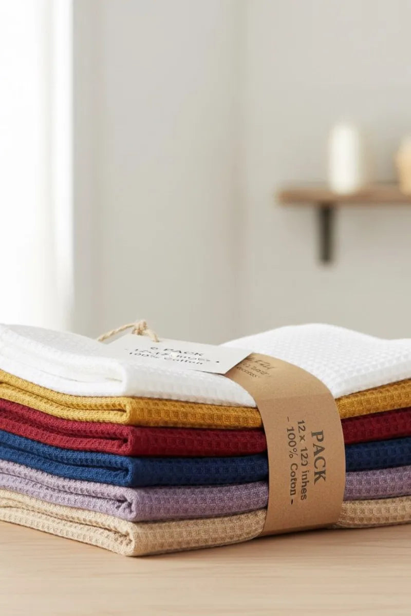 Waffle Weave Kitchen Duster 16x27 inches | 100% Pure Cotton | Multi-Color