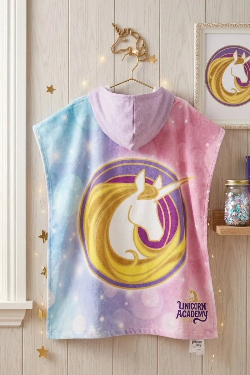Kids Unicorn Hooded Poncho Towel – Soft & Absorbent