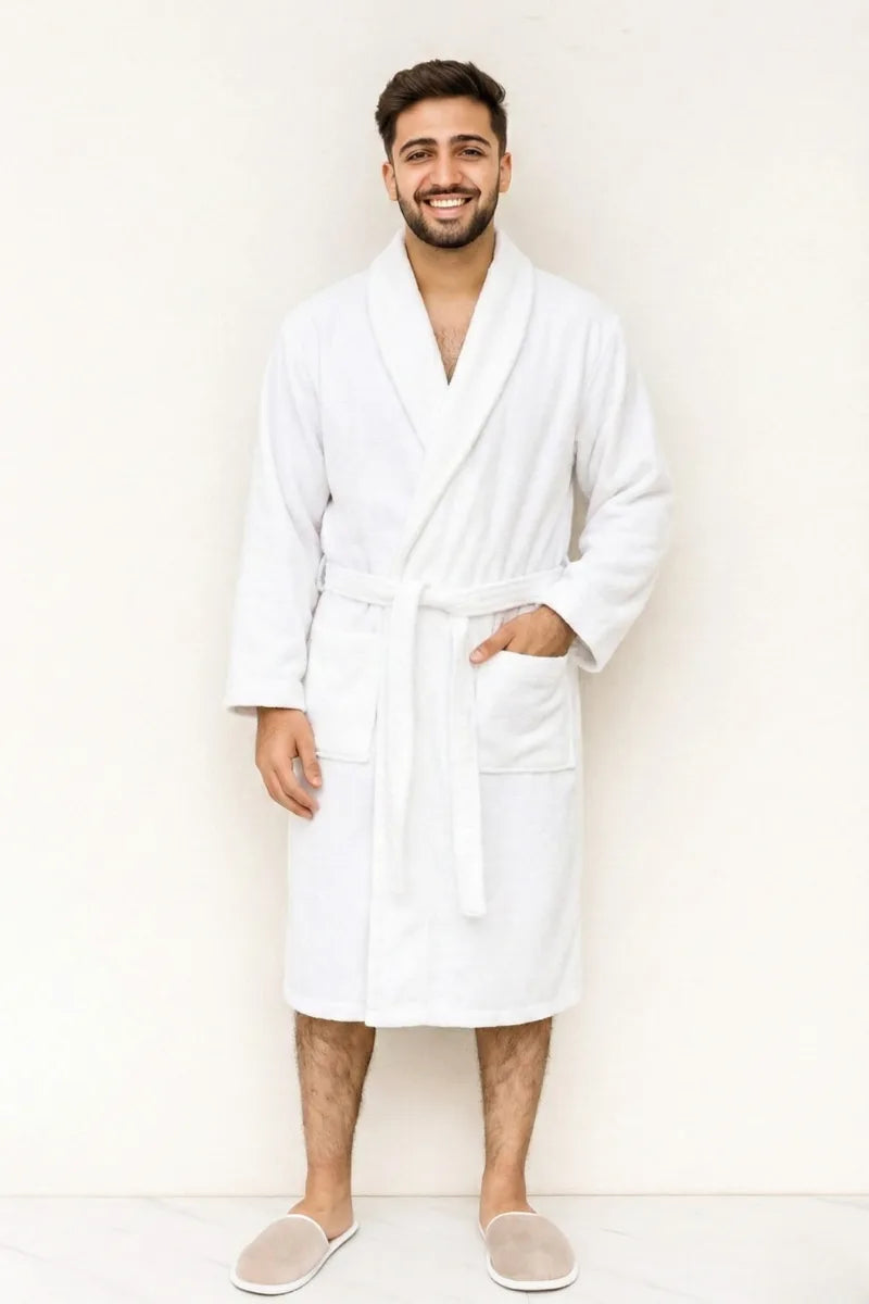 Velvet bathrobe multi colours – Long Shawl Collar | 100% cotton