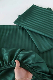 Luxury Stripe Fitted Bedsheet - King Size