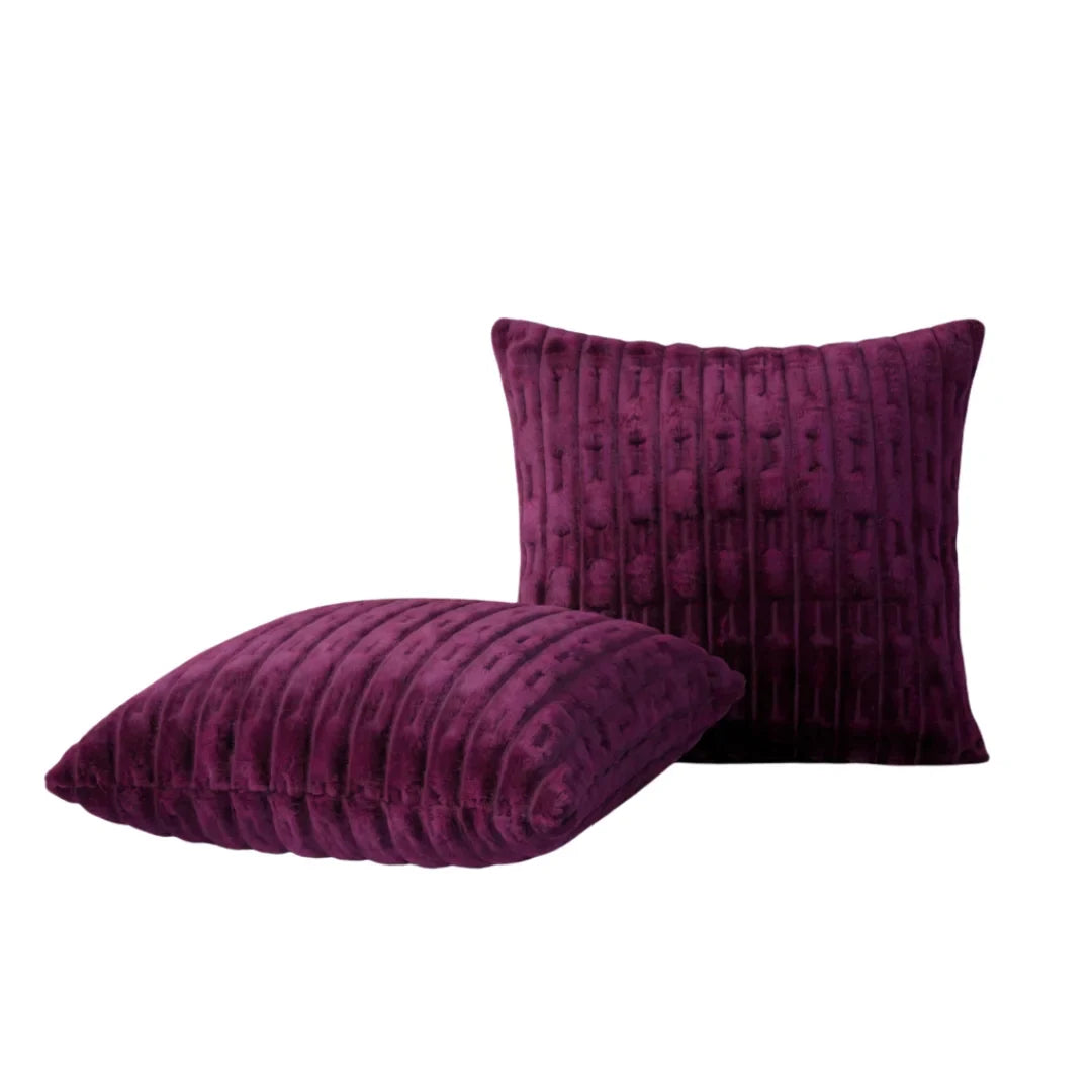 Embossed Fleece Cushion – Rich Texture & Hidden Zip (Pack of 2)