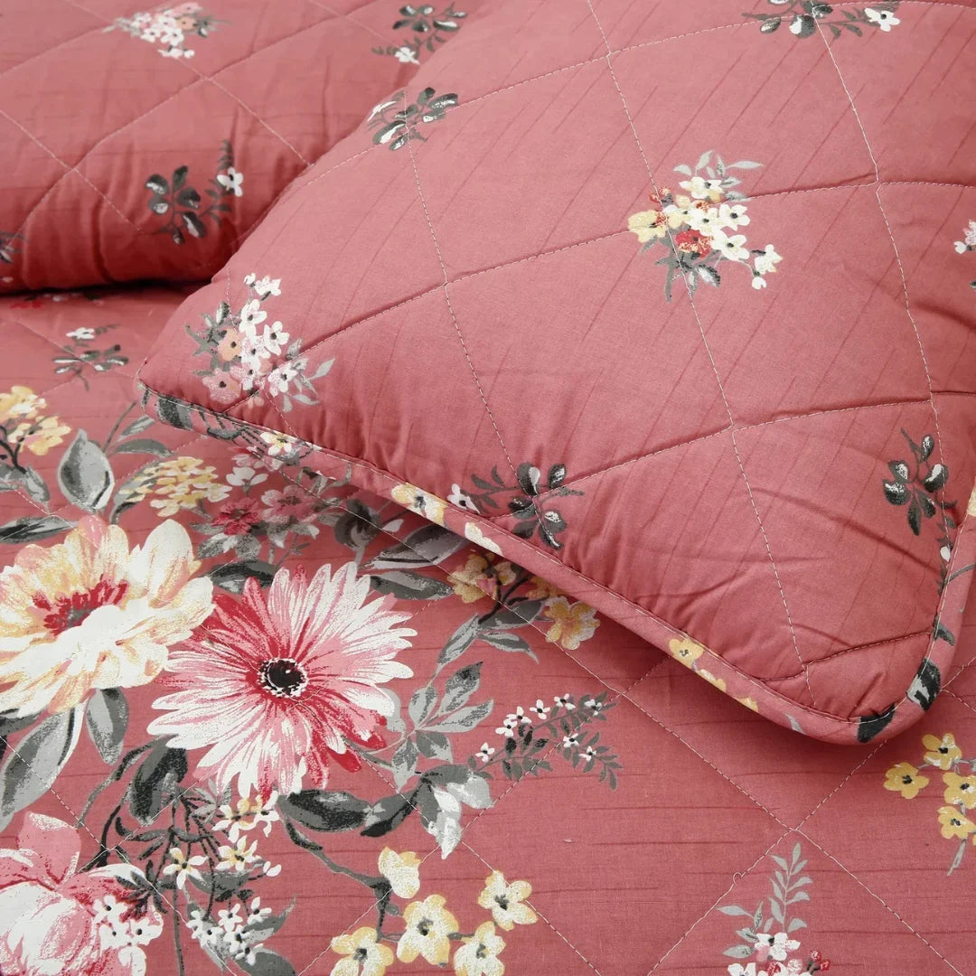Signature Pink Cotton Comforter Set – 7 Pieces