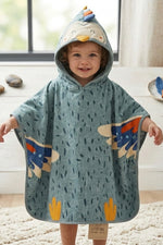 Green chick Premium Cotton Kids Ponchu – Quick Dry & Super Absorbent