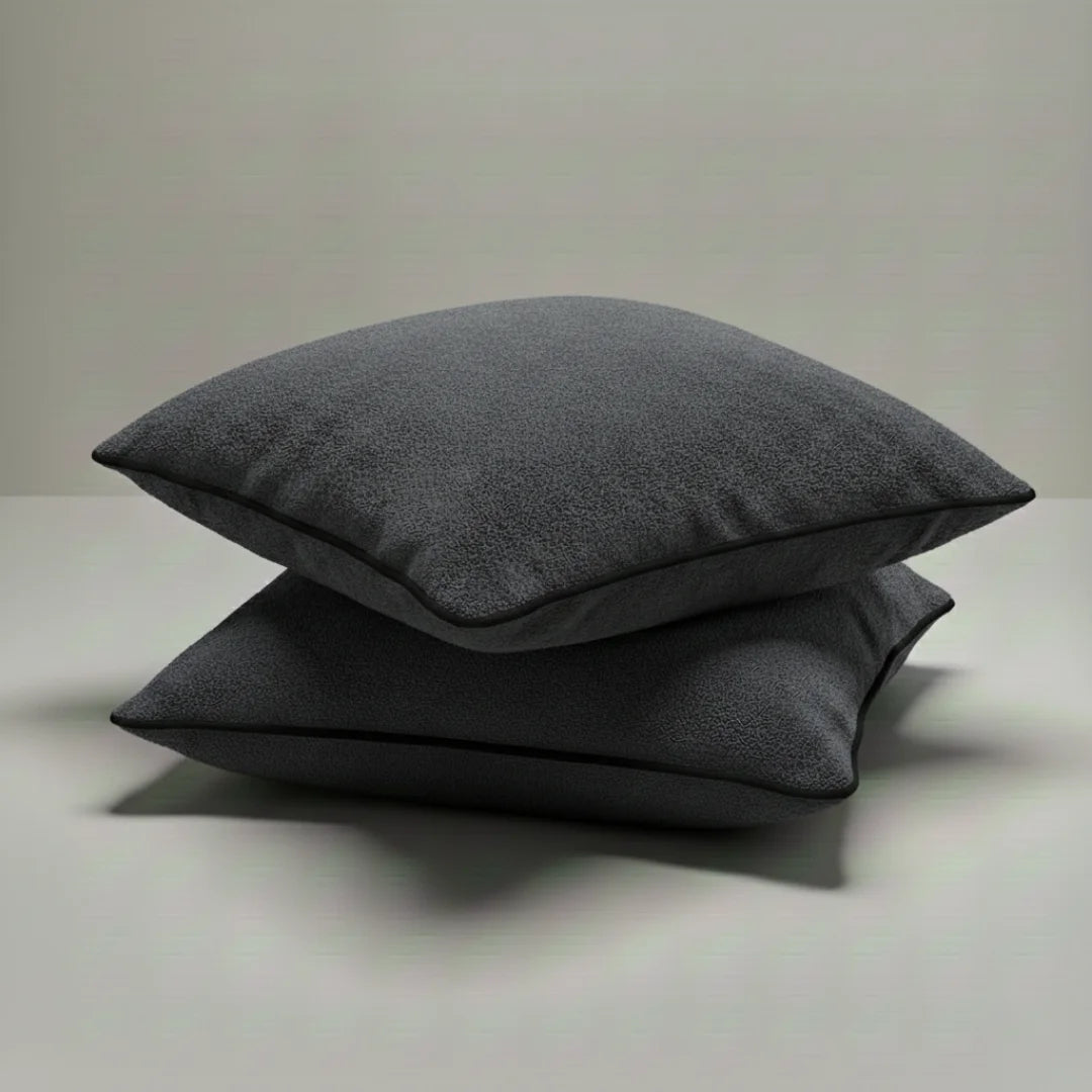 Modern Terry Cushion – Soft Texture & Hidden Zip (Pack of 2)
