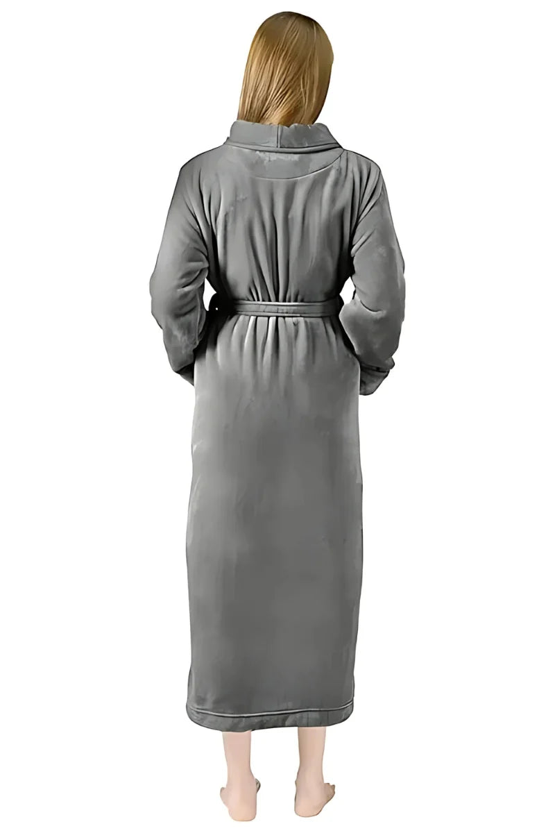 Premium Plush Serenity Fleece Bathrobe – Long Shawl Collar