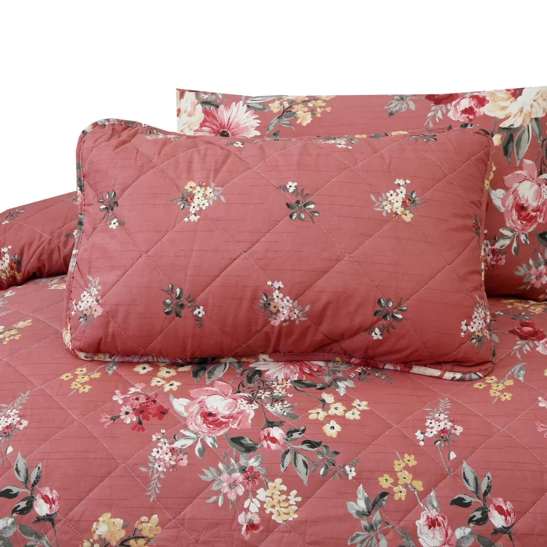 Signature Pink Cotton Comforter Set – 7 Pieces