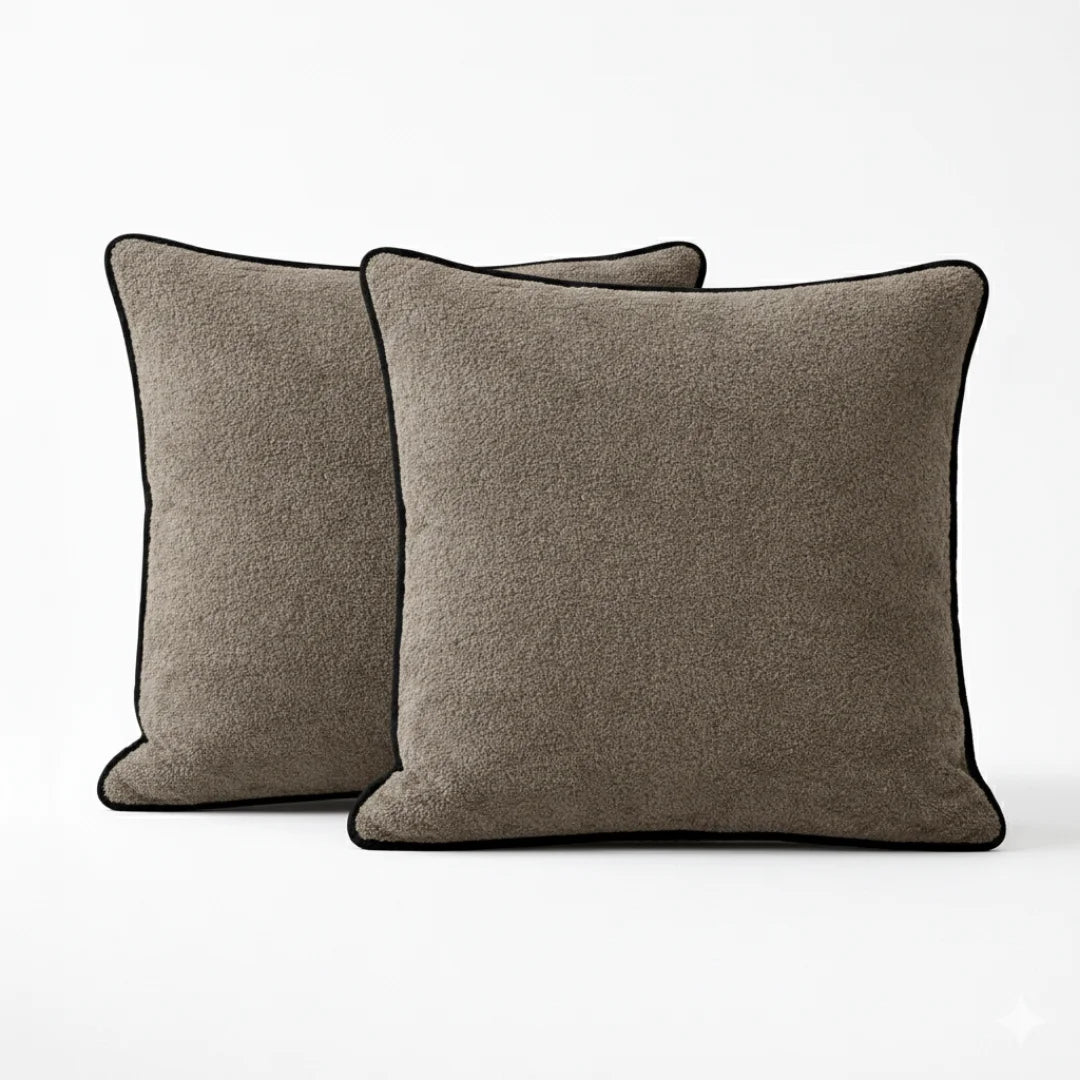 Modern Terry Cushion – Soft Texture & Hidden Zip (Pack of 2)