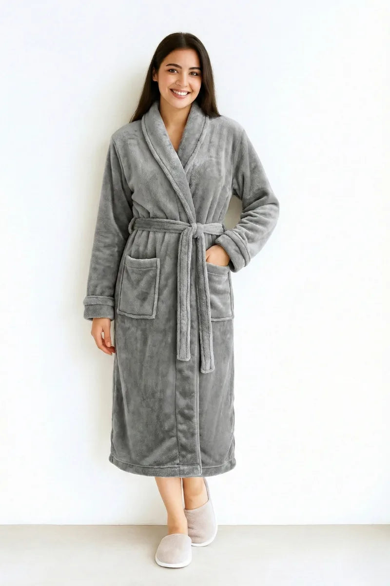 Velvet bathrobe multi colours – Long Shawl Collar | 100% cotton