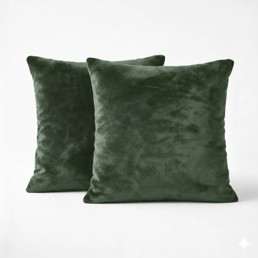 Plain Fleece Cushions – Plush Comfort with Hidden Zipper (Set of 2)