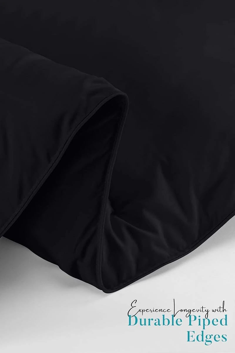 Soft Black Quilted Comforter with Corner Tabs