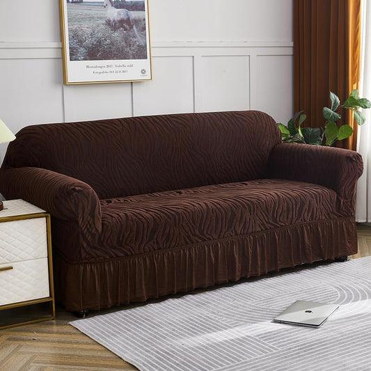 Zebra Stripe Gersey Sofa Covers (Brown)