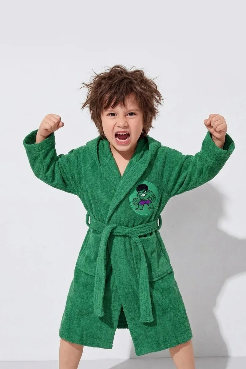 Hulk Hooded Kids Bathrobe – Green (Ages 6, 8, 10, 12 & 14 Years)