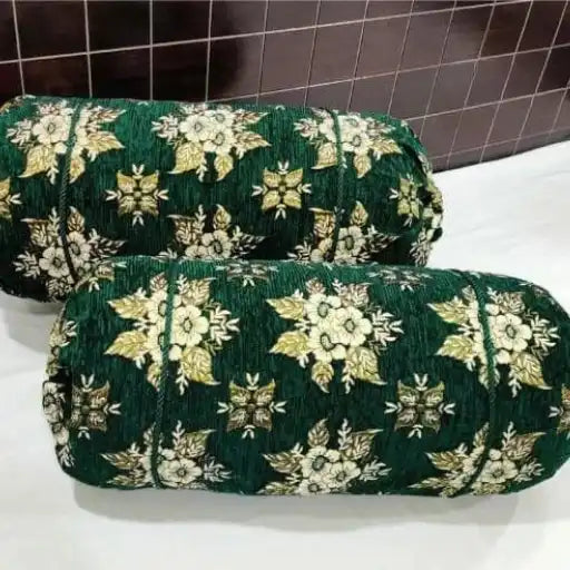 Velvet Jacquard Round/GOLL Pillow Covers – Pack of 2