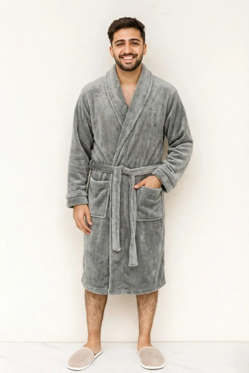 Velvet bathrobe multi colours – Long Shawl Collar | 100% cotton