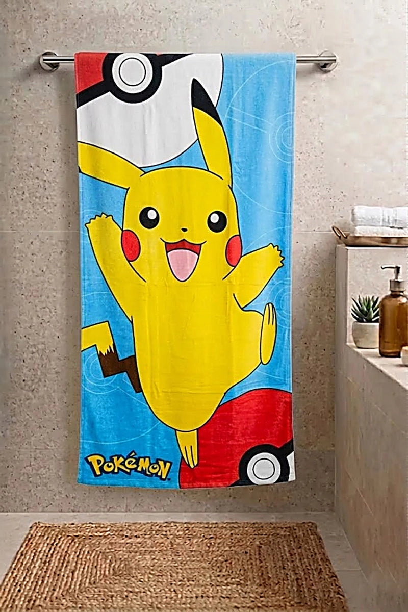 Pikachu Pokémon Cartoon Bath Towel – Soft and Absorbent Kids Towel