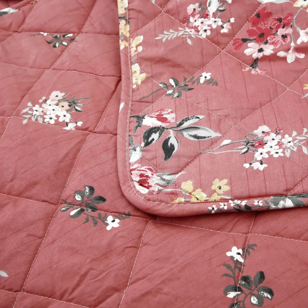 Signature Pink Cotton Comforter Set – 7 Pieces