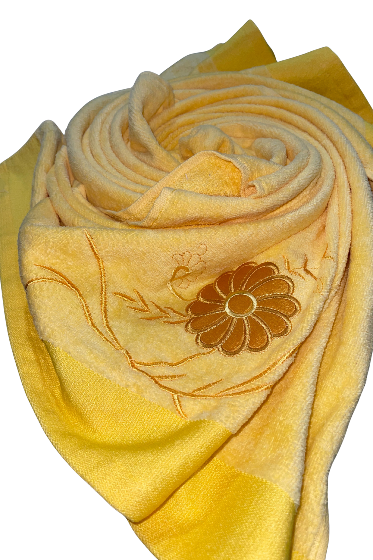 Yellow Velvet Embroedry Towel pack of 2 | 30x60 inches | Embroedry set SALE