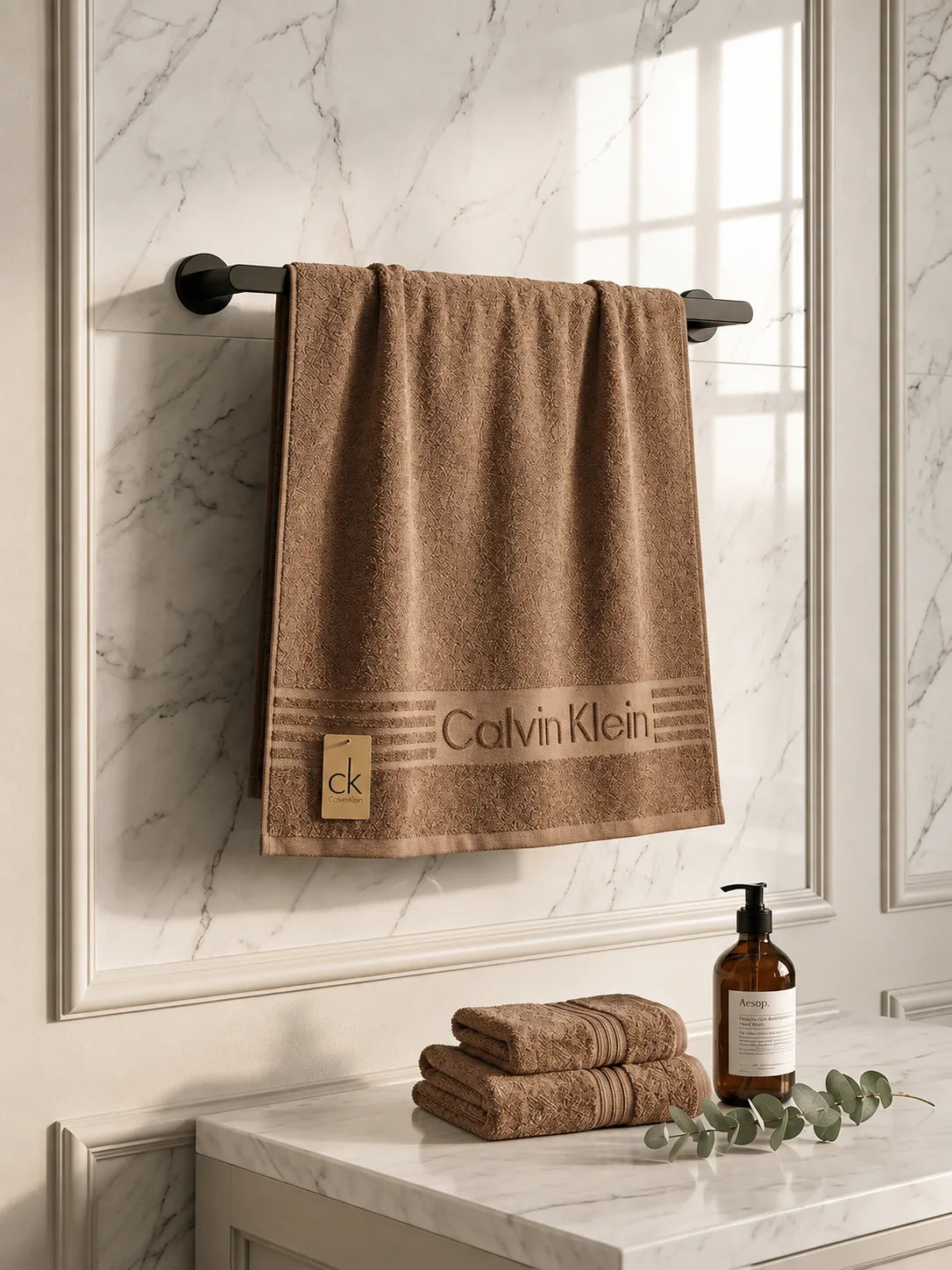 Calvin Klein Pack of 2 Cotton Towel Set – 24 × 48 Inches
