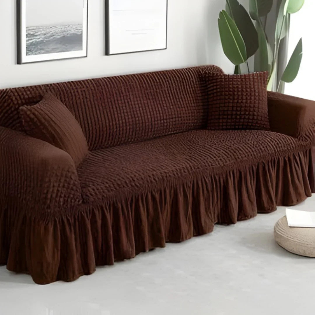 Frill Butterfly Sofa Cover (Brown)
