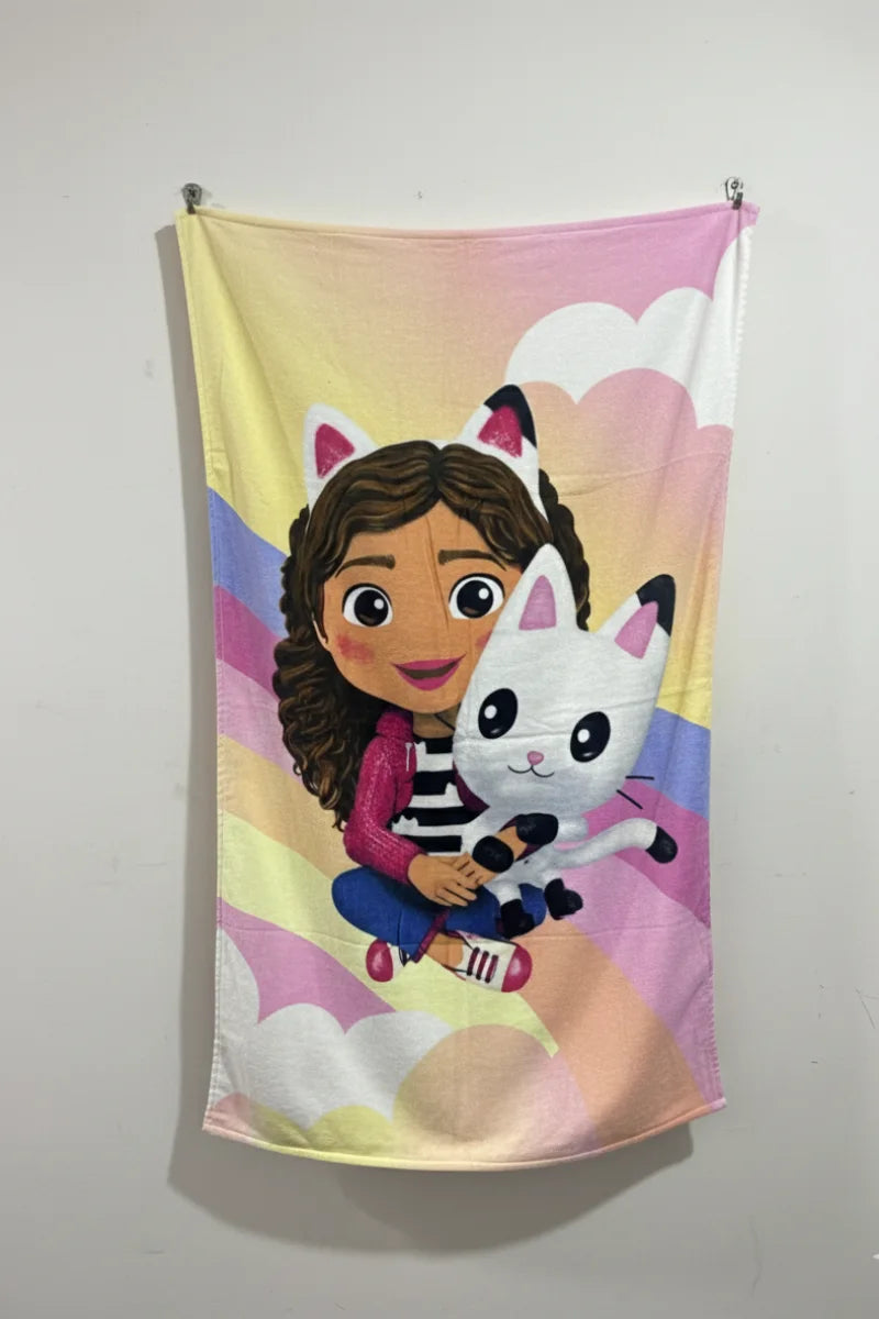 Cute Girl Soft Kids Cartoon Towel | printed towel