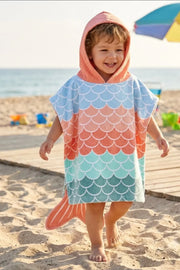 Beach & Surf Hooded Kids Poncho – Floral Biscus for 2-3 years