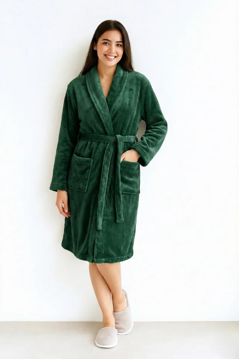 Velvet bathrobe multi colours – Long Shawl Collar | 100% cotton