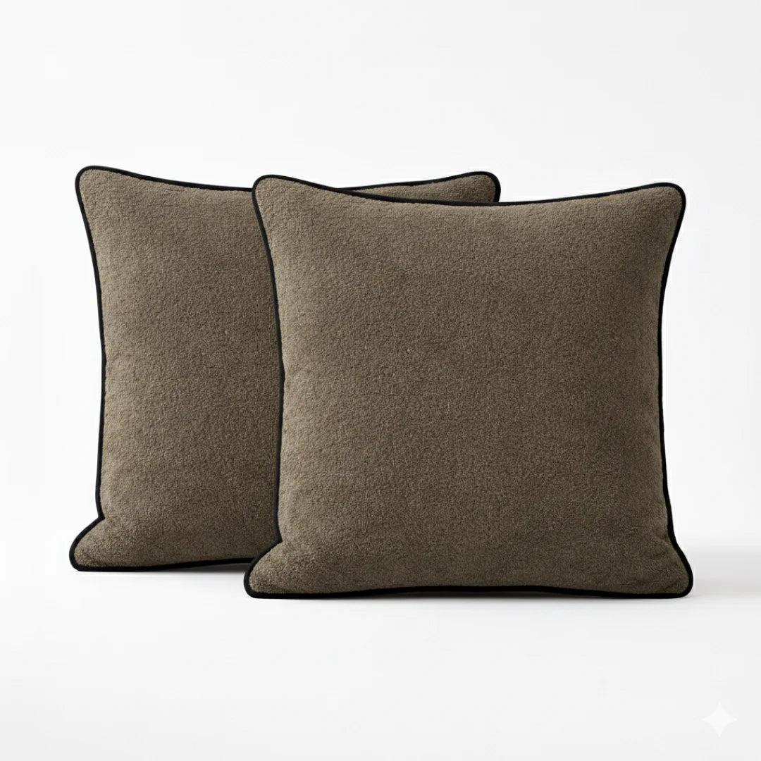 Modern Terry Cushion – Soft Texture & Hidden Zip (Pack of 2)
