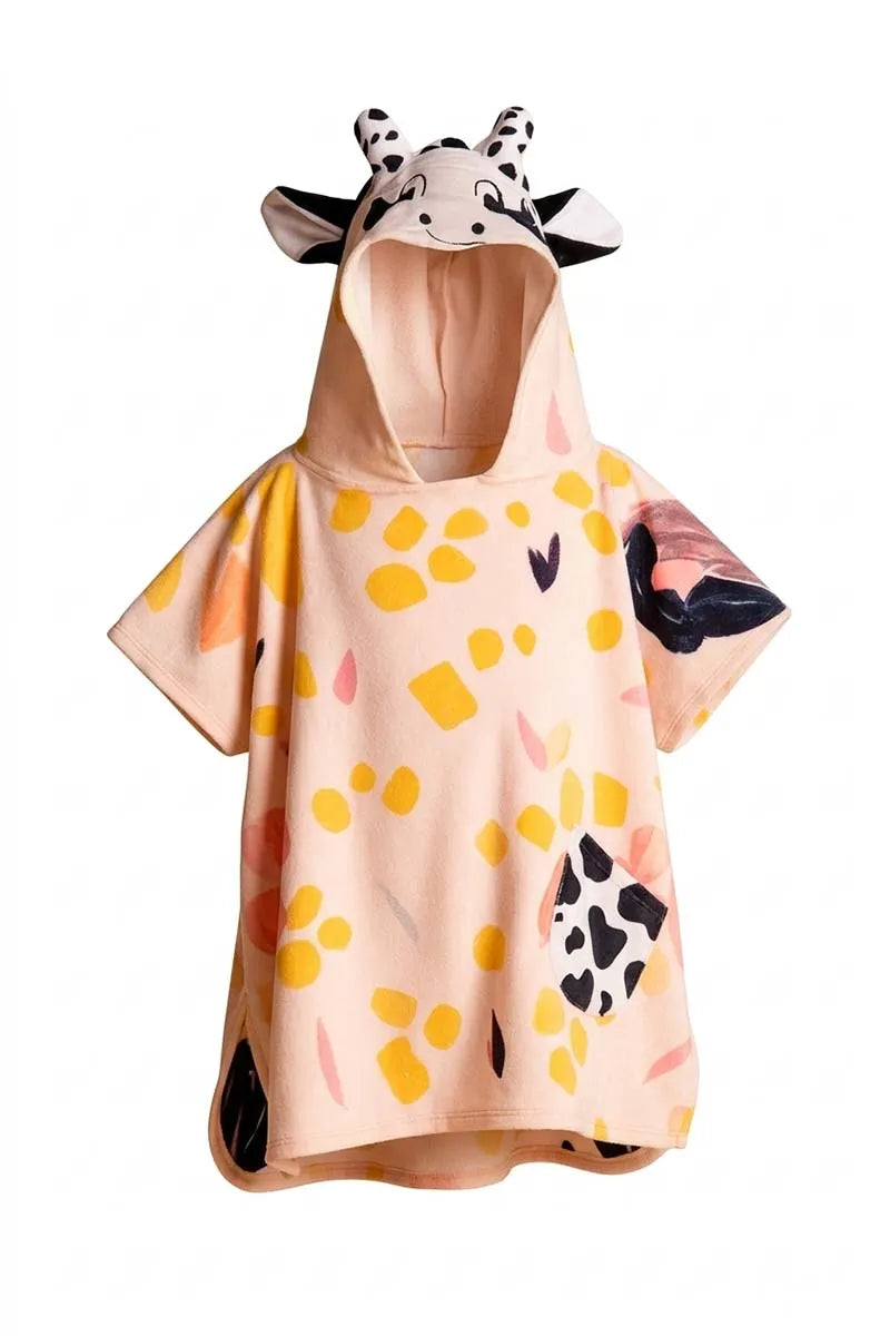 Kids Pink Hoodie Towel | Printed Poncho Bath Towel | 1 to 7 year