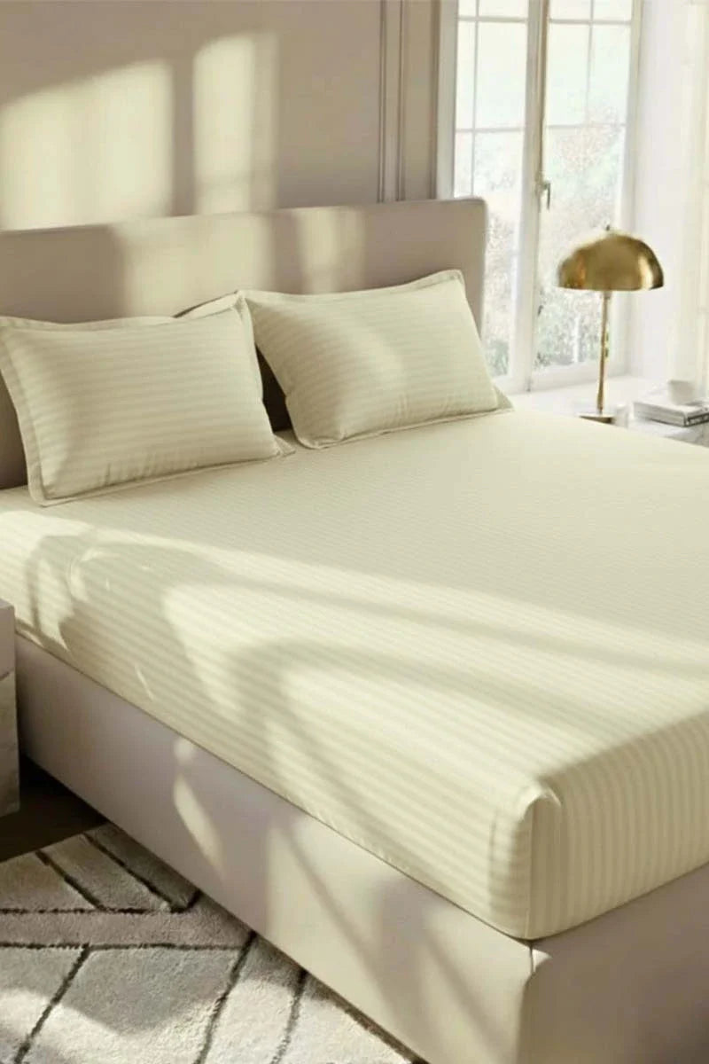 Luxury Stripe Fitted Bedsheet - King Size