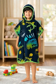 Kids Black Hoodie Towel | Hooded Bath Poncho | Personalized Kids Bath Towel
