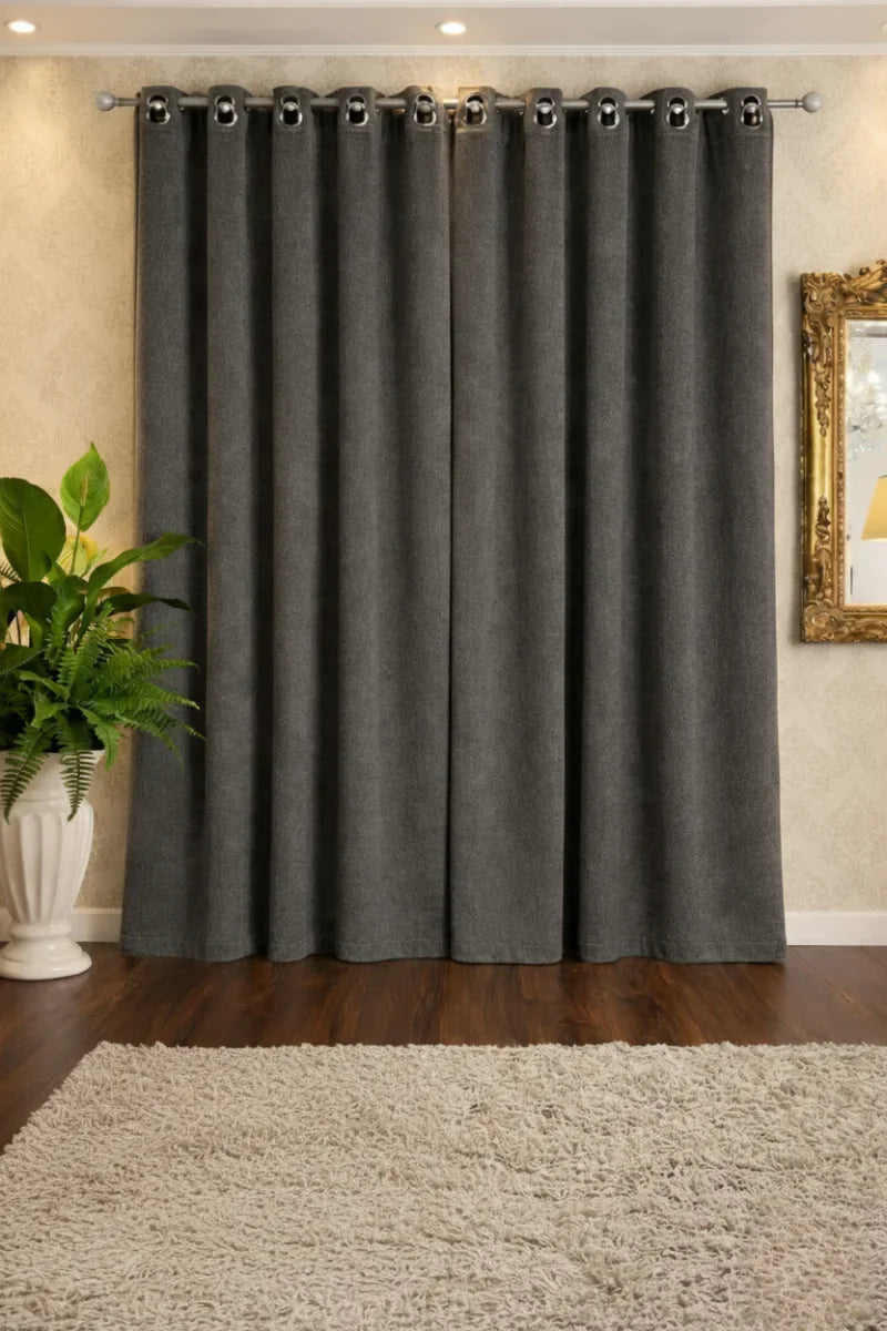 Soft Terry Fabric Curtain Set – Plush & Cozy Home Décor