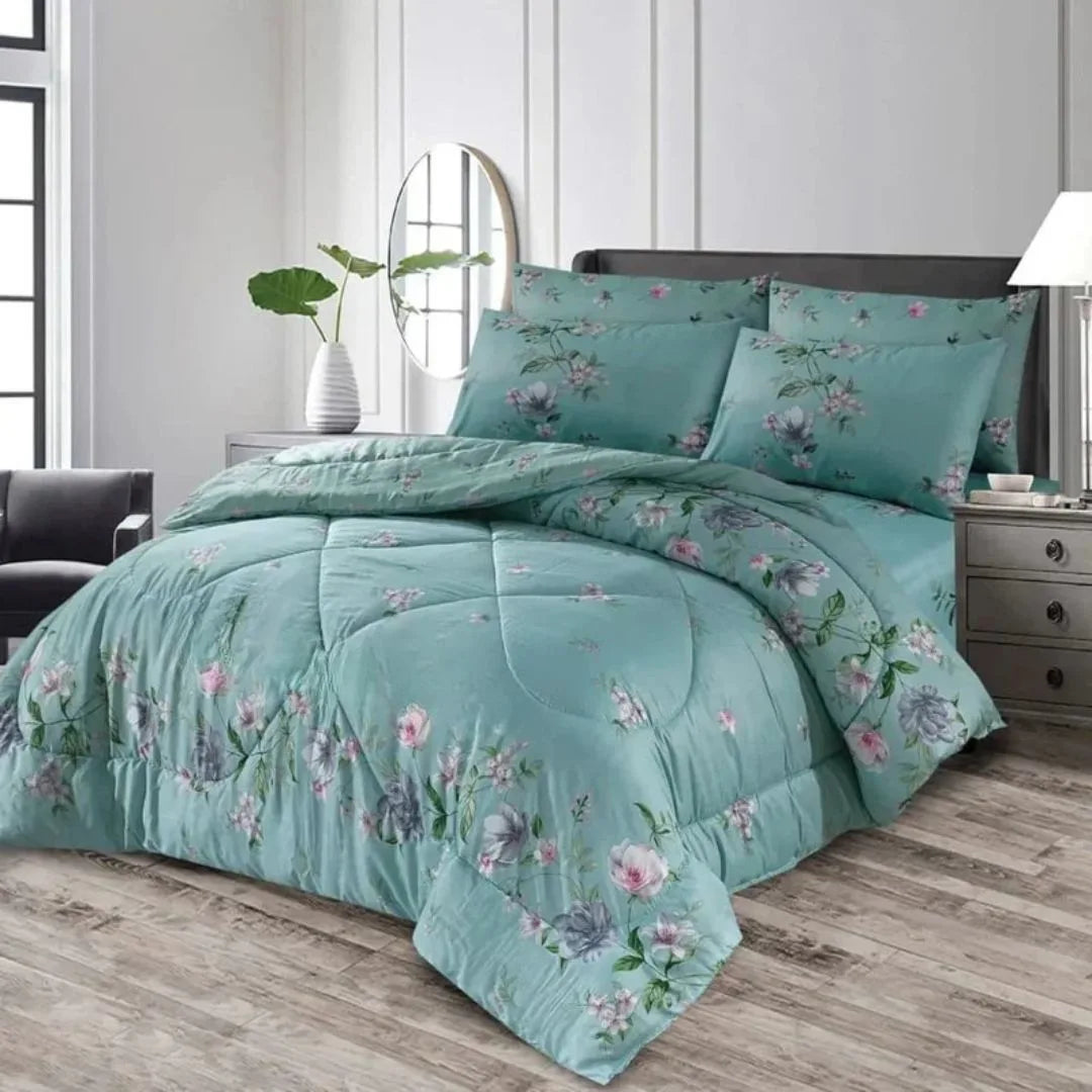 Signature S.G White Cotton Comforter Set – 7 Pieces