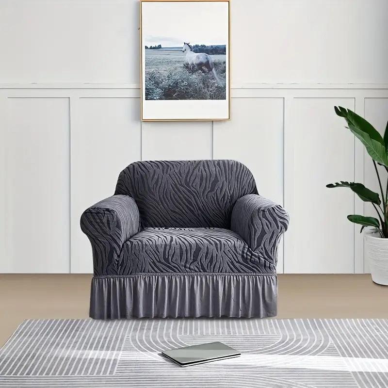 Zebra Stripe Gersey Sofa Covers (Gray)