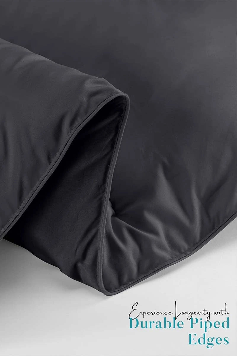 Soft Gray Quilted Comforter with Corner Tabs