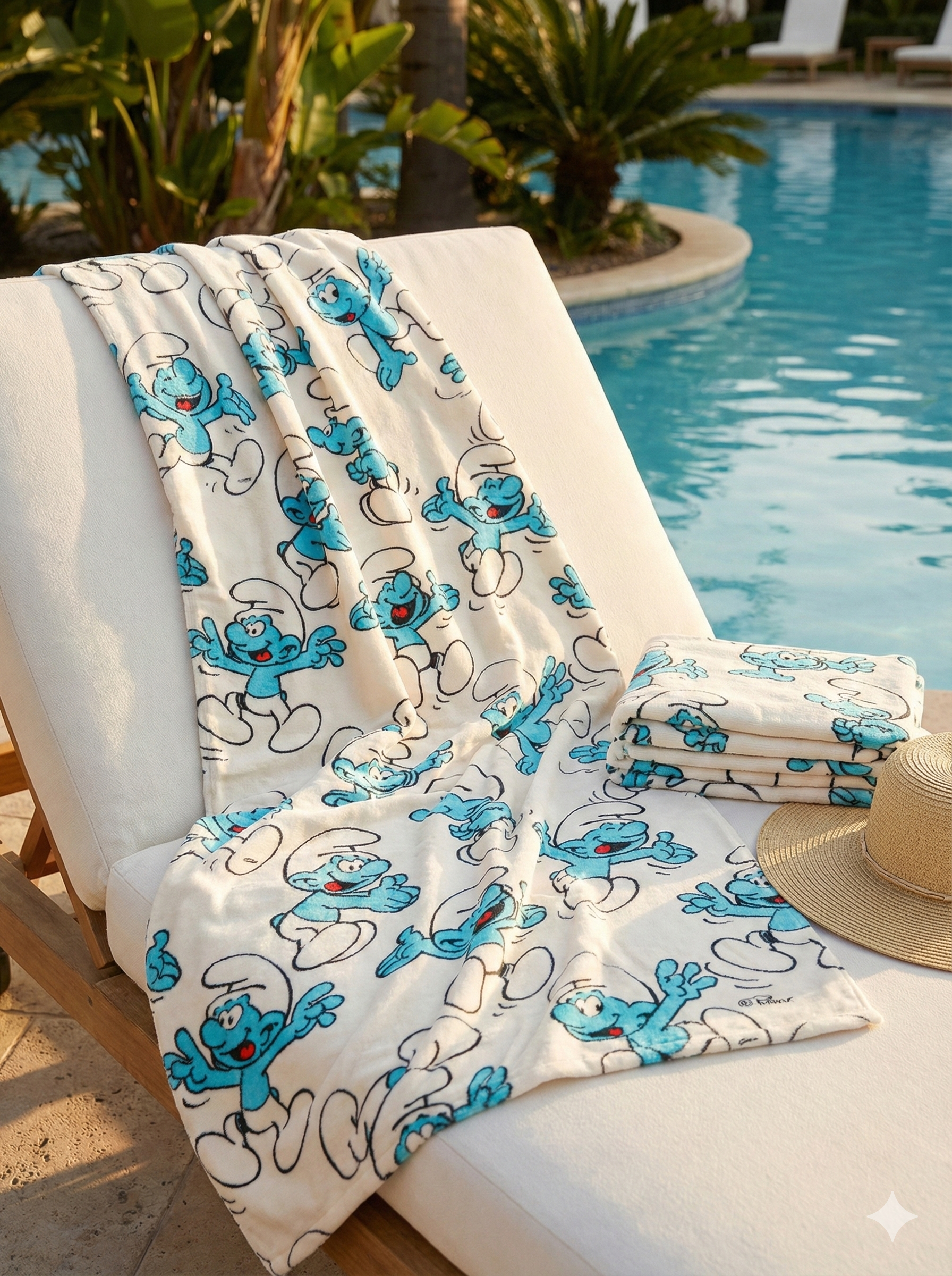 Cute PUPPITS Cartoon Print Bath Towel – Fun & Colorful for Kids